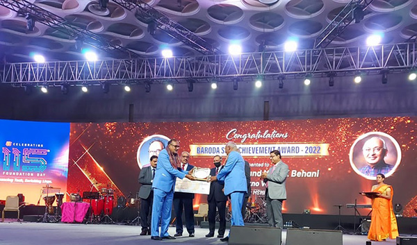 Baroda Sun Achievement Awards 2022’ conferred to Y K Behani and N K Behani by Bank of Baroda